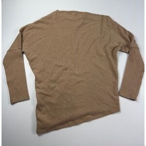 ASTR the Label Knit Pullover Top Casual Long Sleeve Brown Asymmetric Hem M